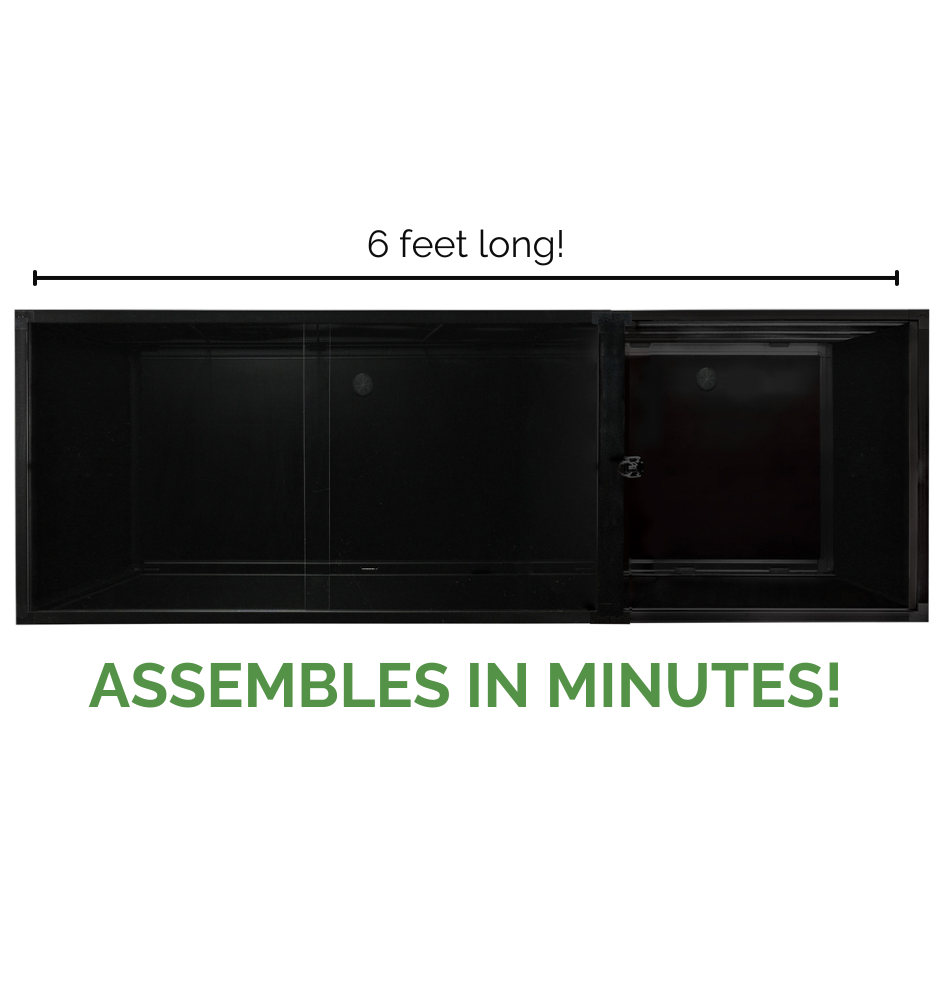 Black 6'x2'x2' Meridian PVC Reptile Enclosure