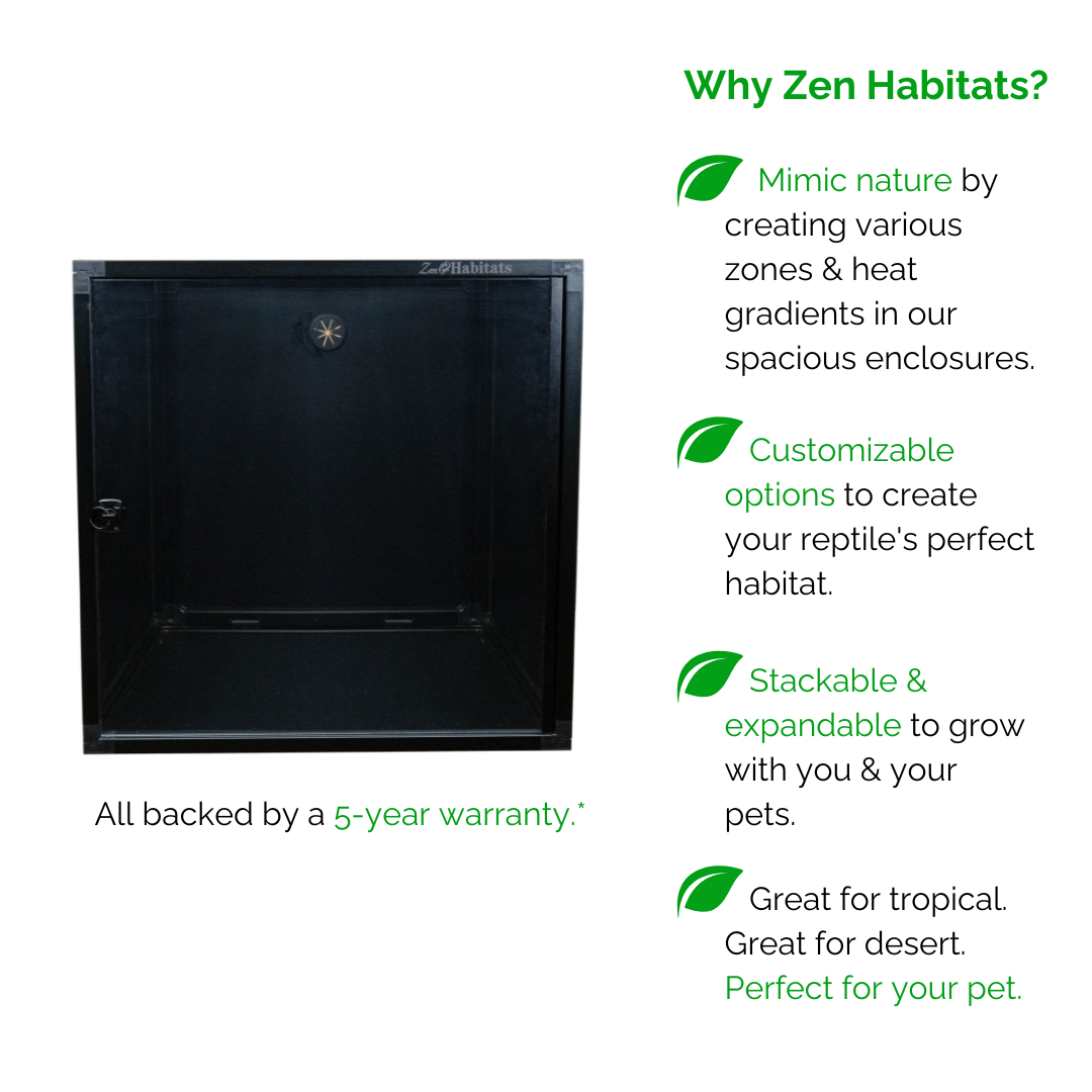 Black 2'x2'x2' Meridian PVC Reptile Enclosure