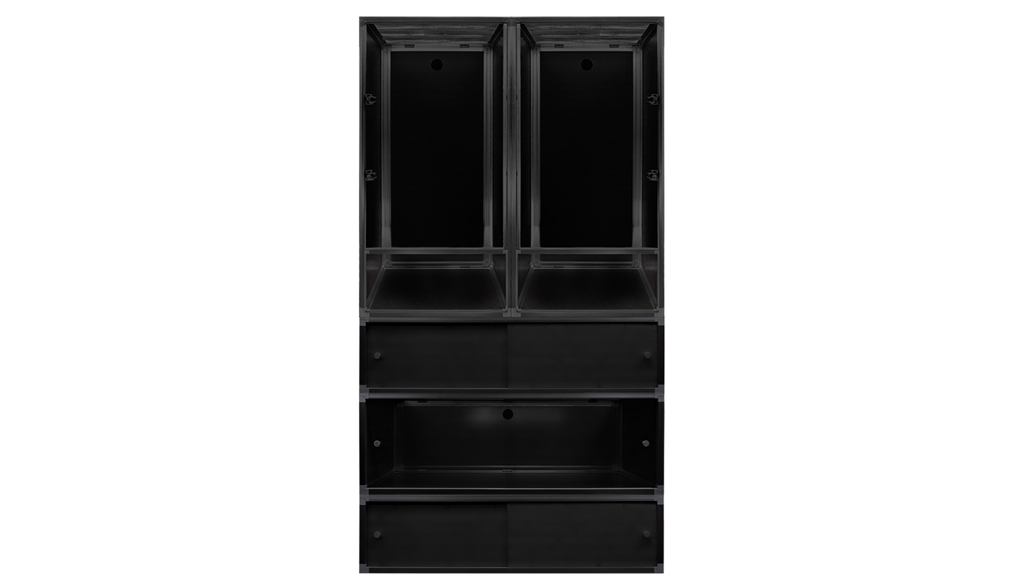 Black 48"x24"x16" Meridian PVC Reptile Enclosure