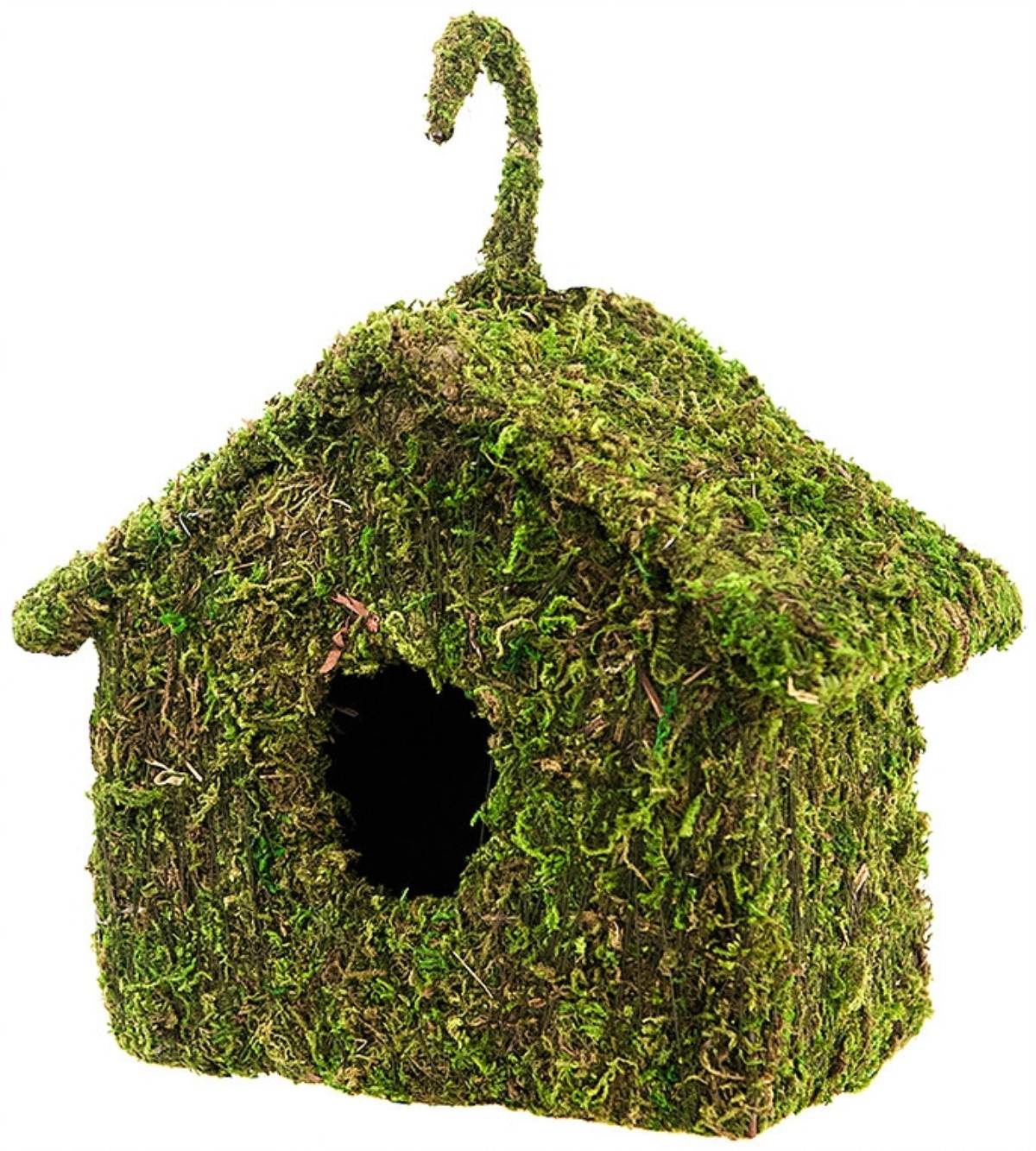 Galapagos Decorative Mossy Birdhouse Maison (7" x 7")