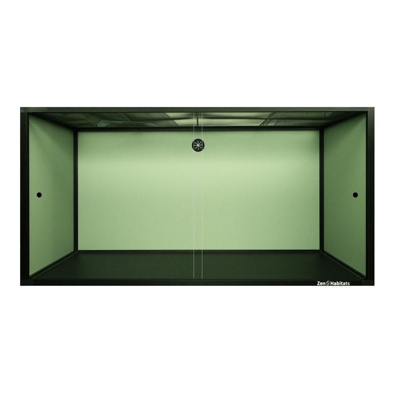 4x2x2 Bearded Dragon Enclosure – Sage Green Finish by Zen Habitats (120-Gallon Equivalent PVC Reptile Tank)