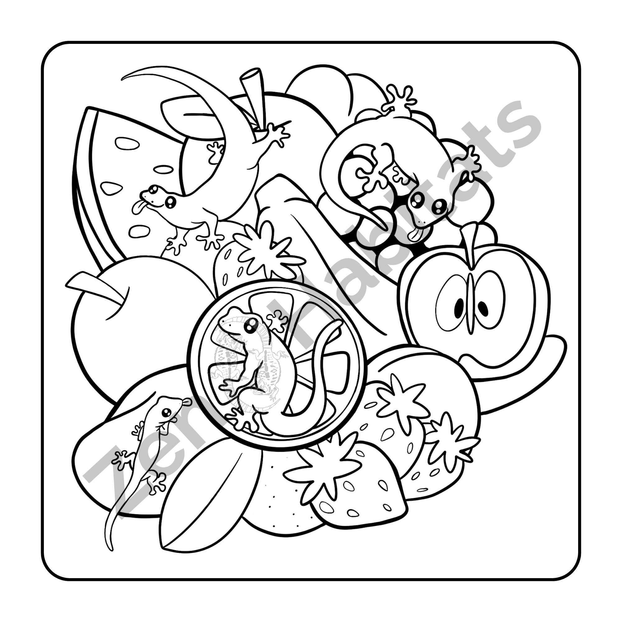 Zen Reptile Cafe Cozy Coloring Book