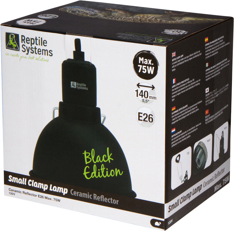 REPTILE SYSTEMS Hanging Clamp Lamp with Ceramic Reflector - BLACK, Reptile Heat Lamp Holder