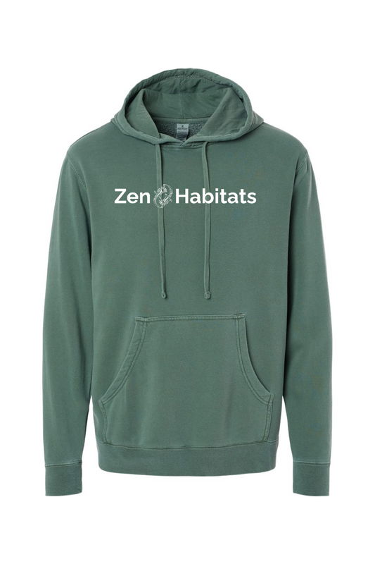 Zen Habitats Logo Hoodie - Independent Trading Co. Unisex Midweight Pigment-Dyed Hooded Sweatshirt